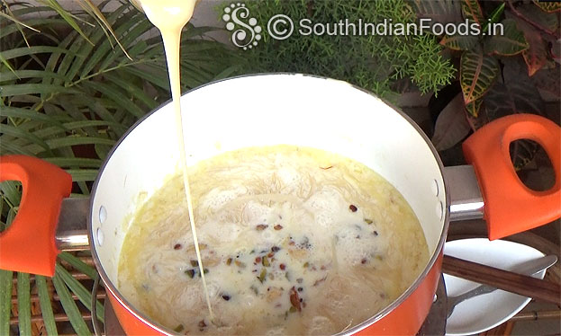 Add sweet condensed milk, cut off heat