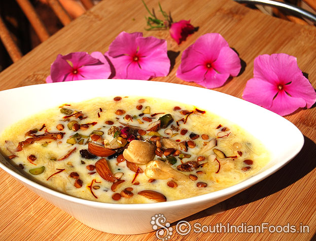 Milk vermicelli nuts pudding