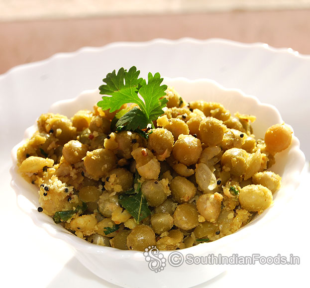 Pattani sundal/ dried peas stir fry is ready