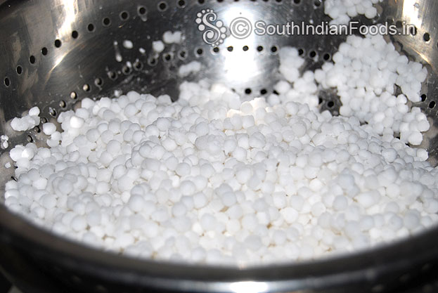 Soaked, water drained sabudana