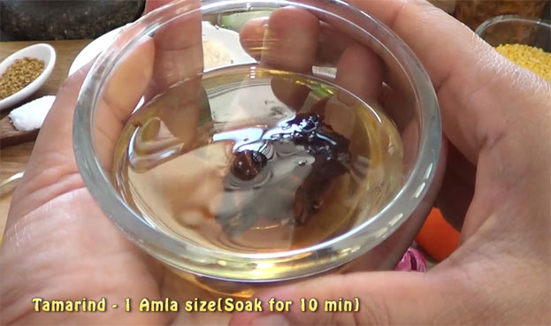 Soak tamarind for 10 min