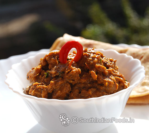 Meal maker soya granules gravy is ready serve hot with chapathi or rice
