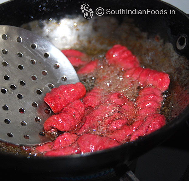 Heat enough oil, add raw kulkul