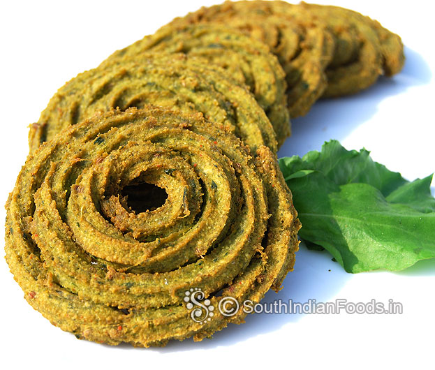 Spinach pottukadalai murukku
