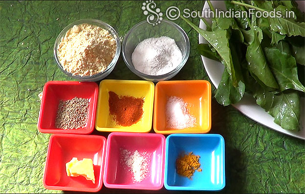 Spinach roasted gram murukku ingredients