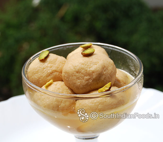 Rasgulla with brown sugar