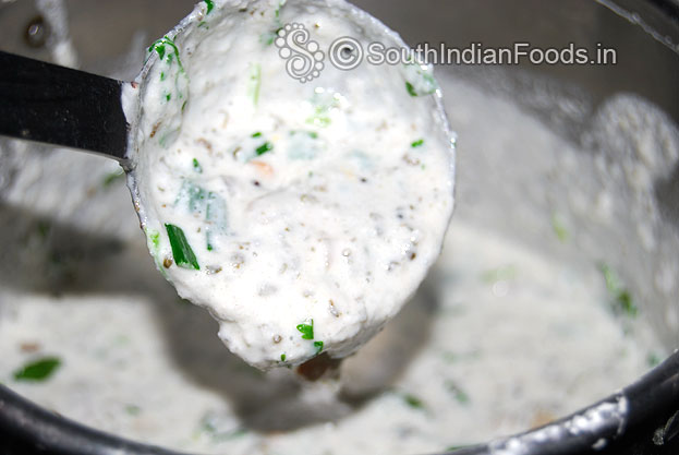 Spring onion paniyaram batter is ready