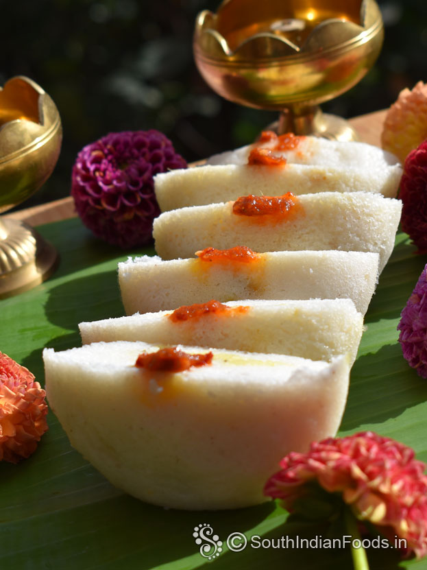 Indian steamed rice cake with potato masala