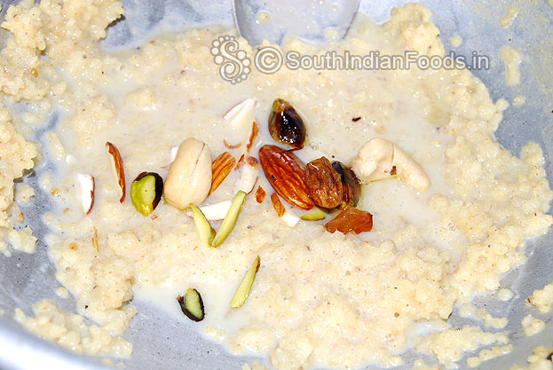 Add ghee roasted nuts
