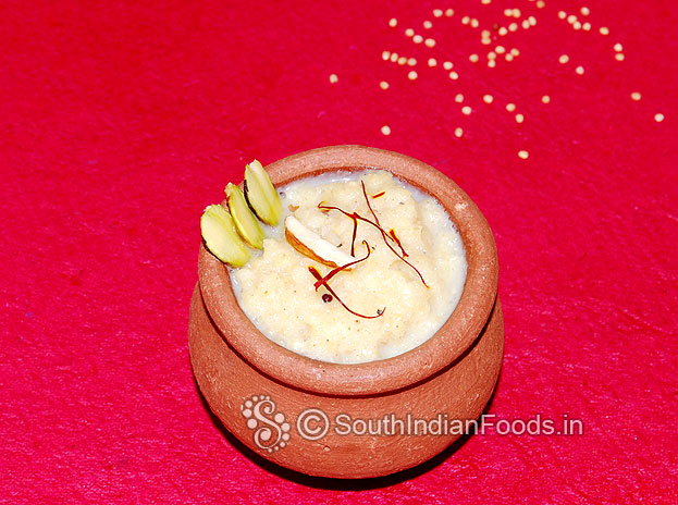 Foxtail millet kheer is ready to serve