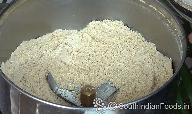 Coarsely ground thinai flour ready