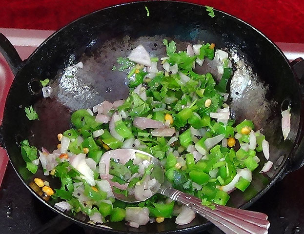Add curry leaves & coriander leaves
