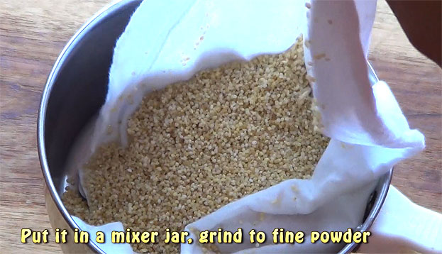 Put it in a mixer jar, fienly grind