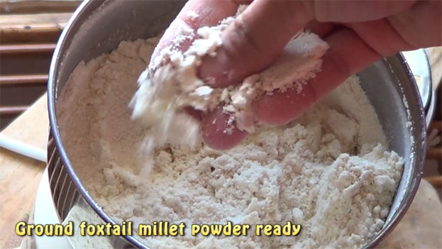 Ground thinai powder ready