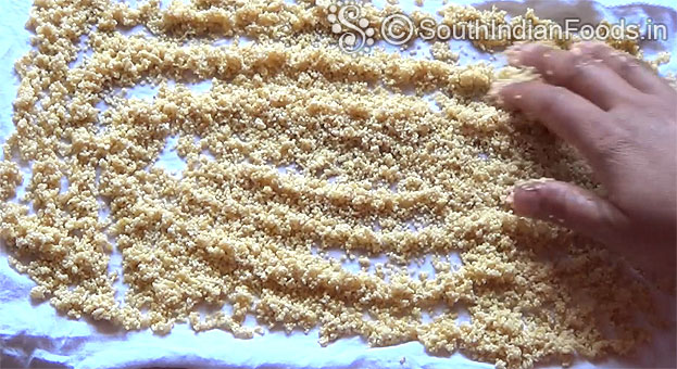 Drain water, spread over the cotton cloth, let it dry