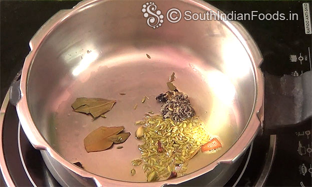 Add spices, cinnamon, cloves, cardamom, bay leaf, fennel, stone flower