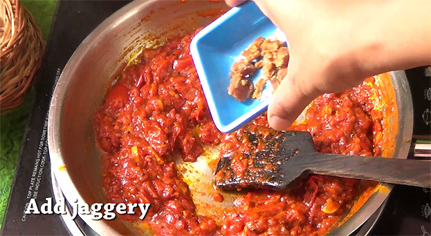 Add jaggery cook for 5 min