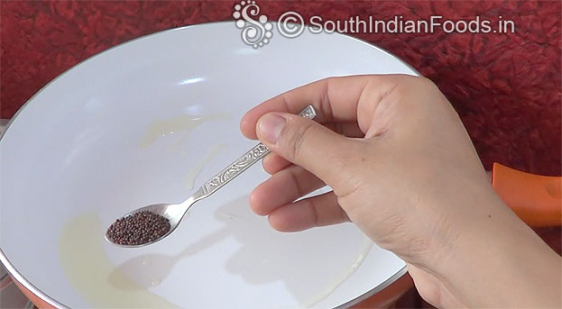 Heat oil, add mustard seeds, let it splutter