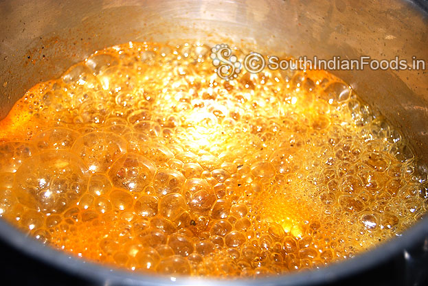 Mixture is boiling