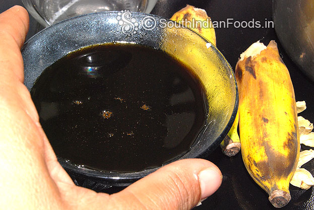 Jaggery syrup ready, let it cool
