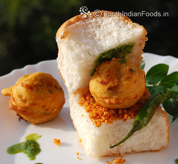 Aloo vada is ready, serve hot with green chutney