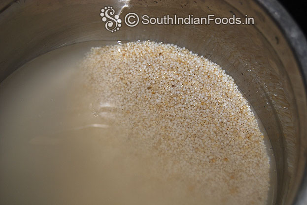 Wash and soak varagu arisi for 20 min
