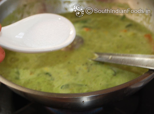 Add vegetable stock / water let it boil then add salt