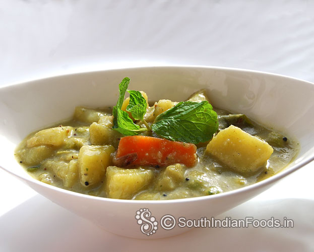 Aloo tuvar sagu -Fresh pigeon pea kurma is ready