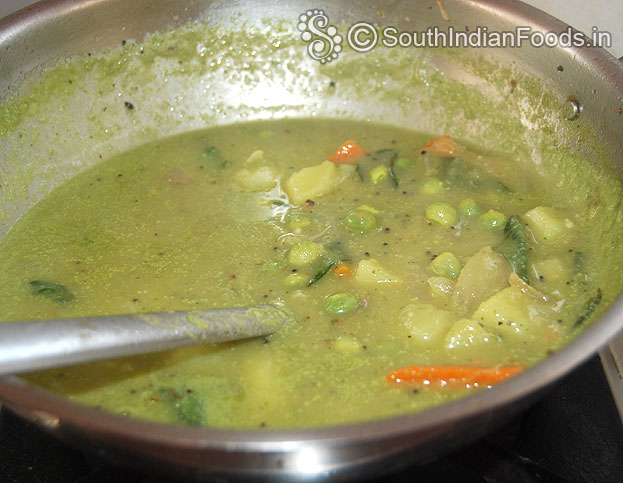 Veg saagu is now ready, cut off heat