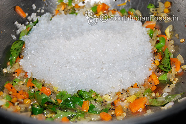Add sago, mix well & saute