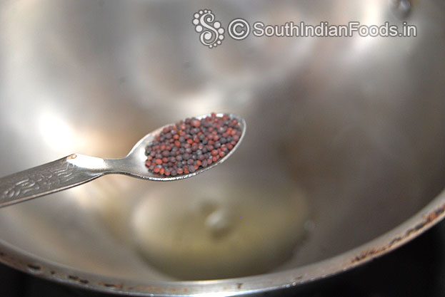 Heat 1 tbsp oil, add mustard seeds