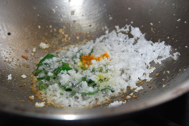 Add turmeric powder