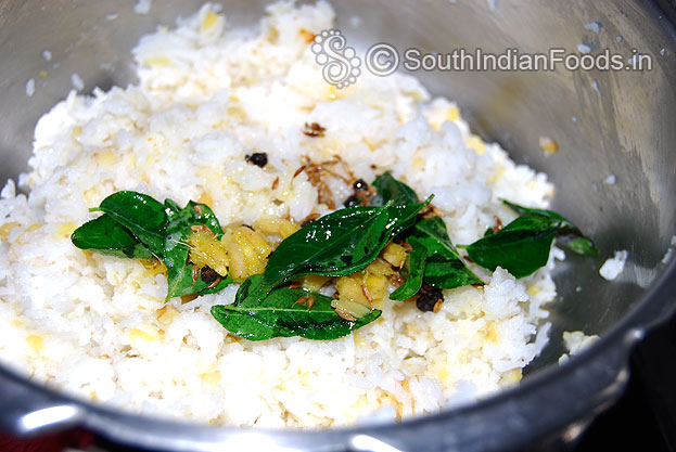 Add seasoned ingredients to rice mixture