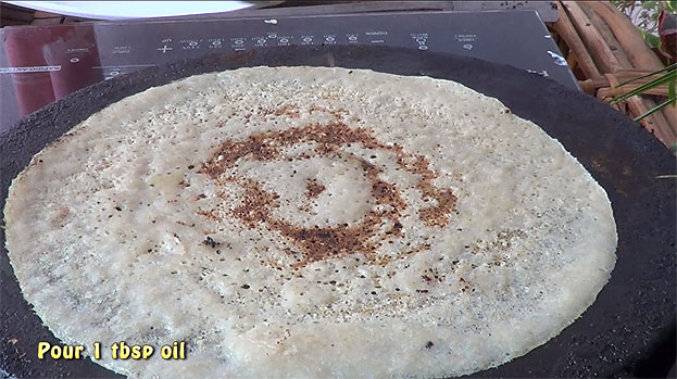 Pour 1 tbsp oil around the roast