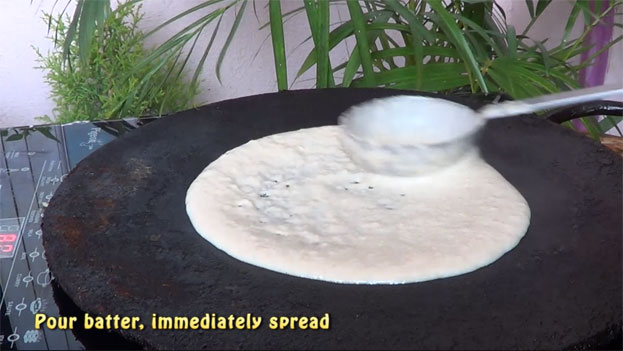 Immediately spread into round shape