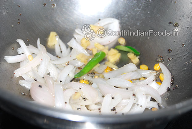Add green chilli & ginger saute