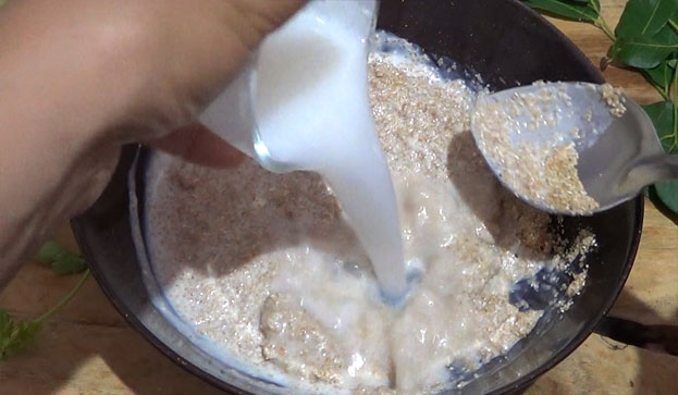 Add 1/2 cup water, mix well