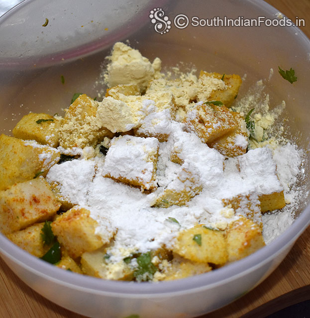 Add rice flour, gram flour