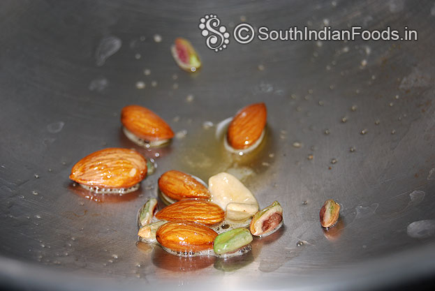 Ghee roast nuts then chop
