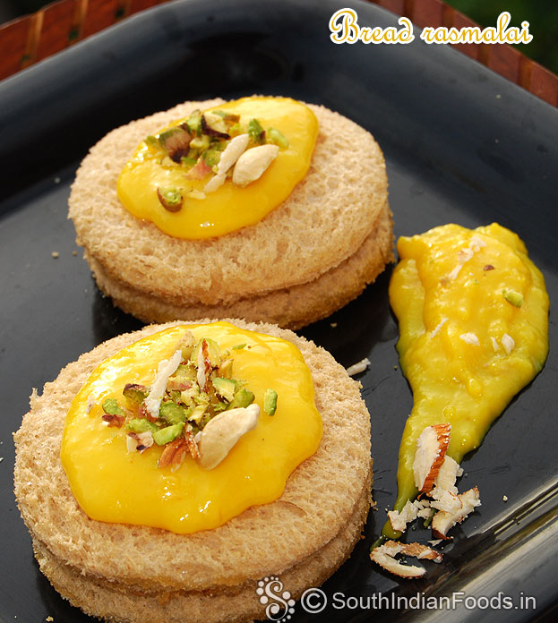 Healthy brown bread in saffron rabri