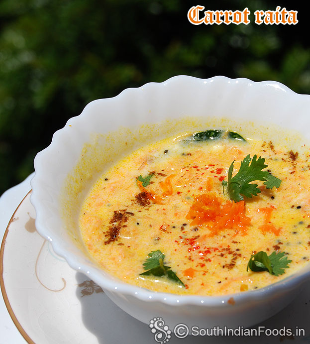 Instant carrot raita