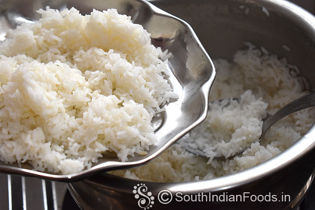 Divide the rice into two equal parts