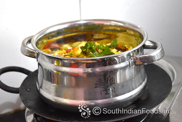 Heat iron dosa, place layered rice pan
