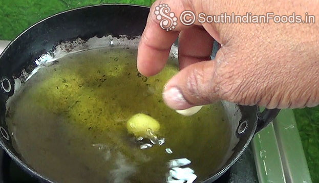 Heat oil, add balls