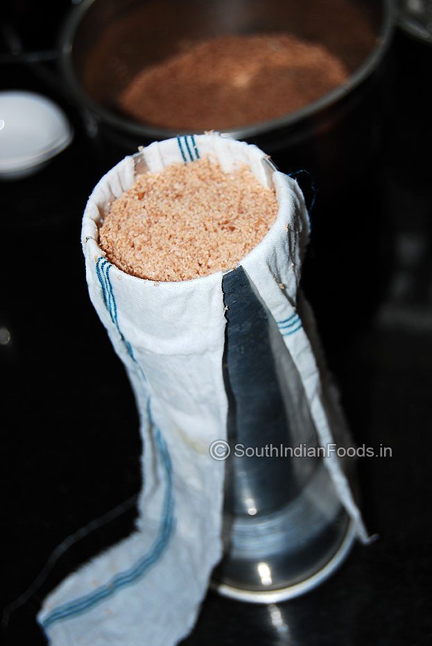 Layered puttu ready to steam