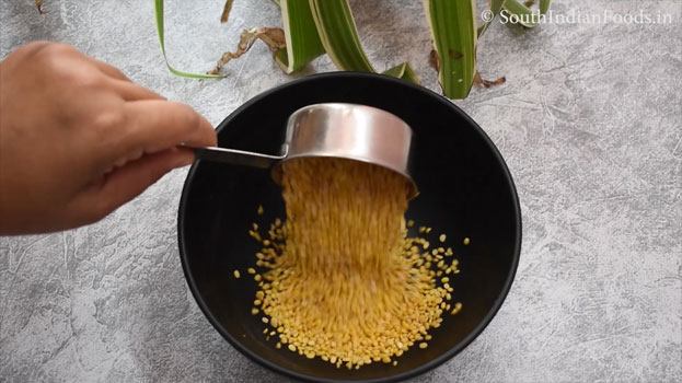 Spongy moong dal idli step 1