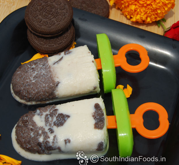 Homemade oreo popsicle