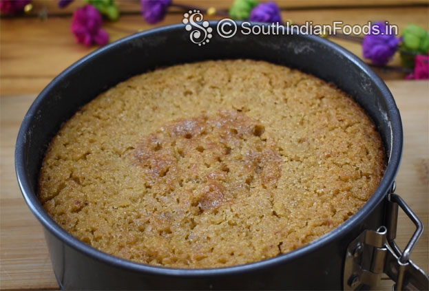Instant eggless rava cake step 21