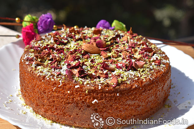 Instant eggless rava cake step 24