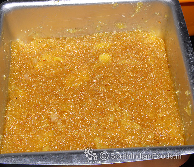 Let it set apr for 1 hour in room temperature or, you can refrigerate
